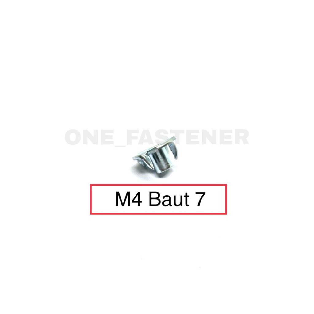Mur Cakar Tee Nut M4 tanam 4mm 4mili baut 7 furniture kayu