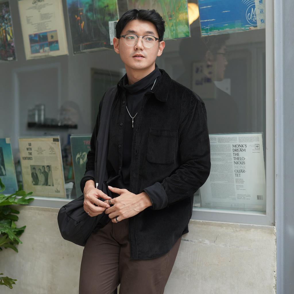 BIENJOUE Jacket Corduroy Pria Black