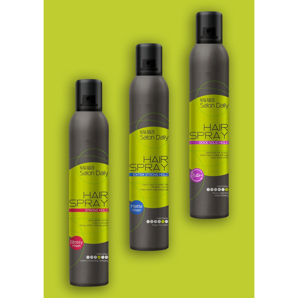 ❤ jselectiv ❤ MAKARIZO PRO SALON DAILY Hair Spray Strong Hold / Extra Strong Hold / Rock Solid Hold