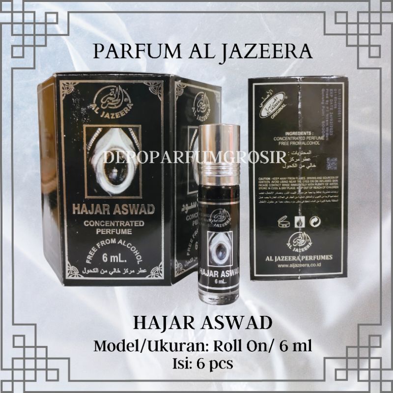 PARFUM AL JAZEERA HAJAR ASWAD/MINYAK WANGI AL JAZEERA ROLL ON NON ALKOHOL