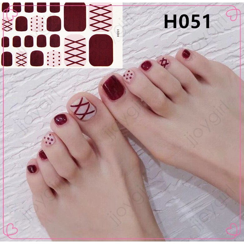 H Nail Stiker Kuku Motif Kartun Hiasan kuku 3D Anti Airuntuk Stiker Kuku Nail Art Toenail Sticker