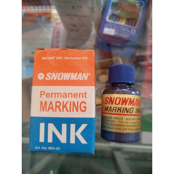 

Tinta spidol snowman biru permanent marking ink refill ink permanent ink G-12 mig-20