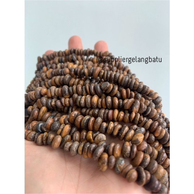 kerikil Batu brown TIGER EYE cokelat CHIPS 1cm craf gelang kalung akik