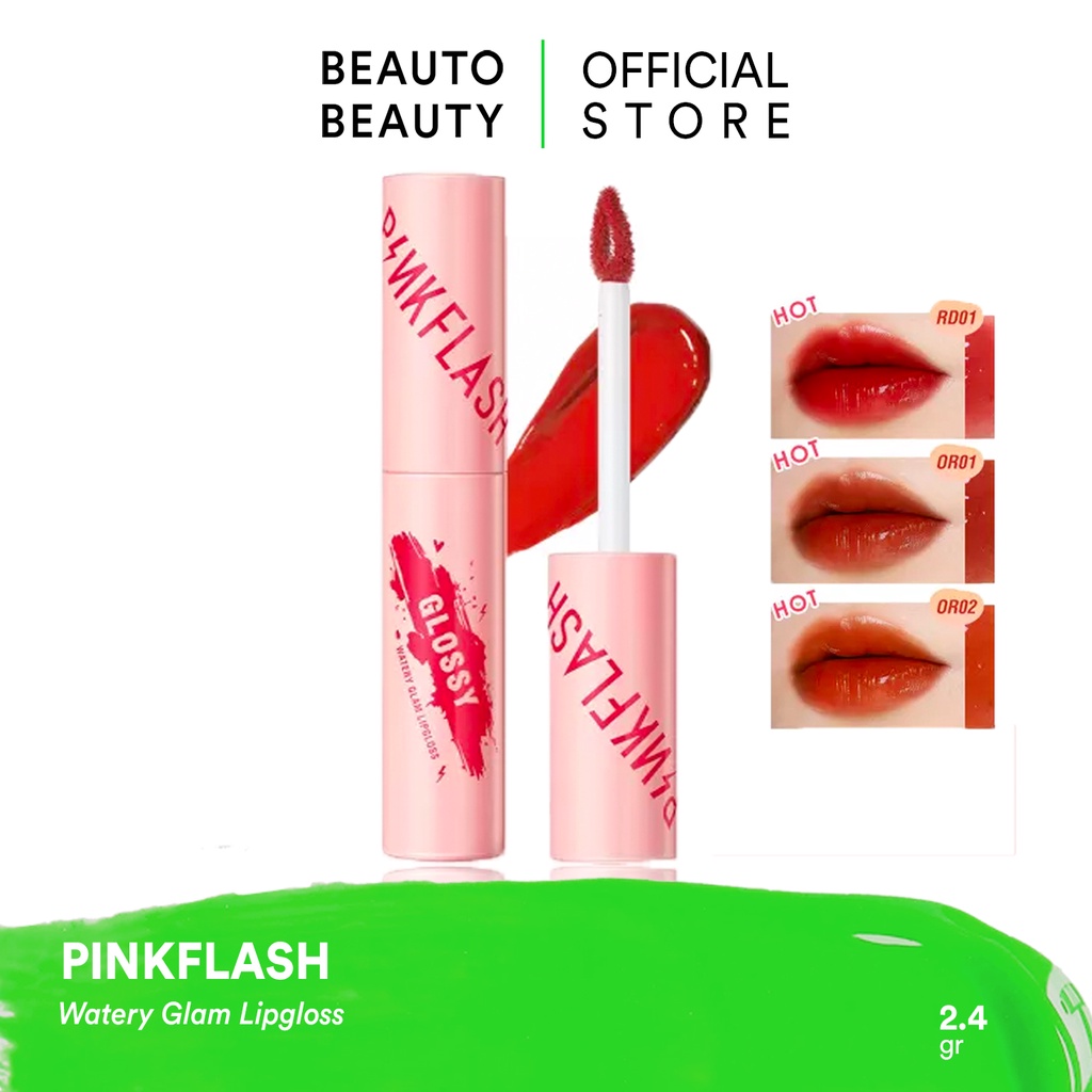 PINKFLASH Watery Glam Lipgloss / China Lasting Matte Lipcream Glossy Silky Velvet Lip Cream Lipstick