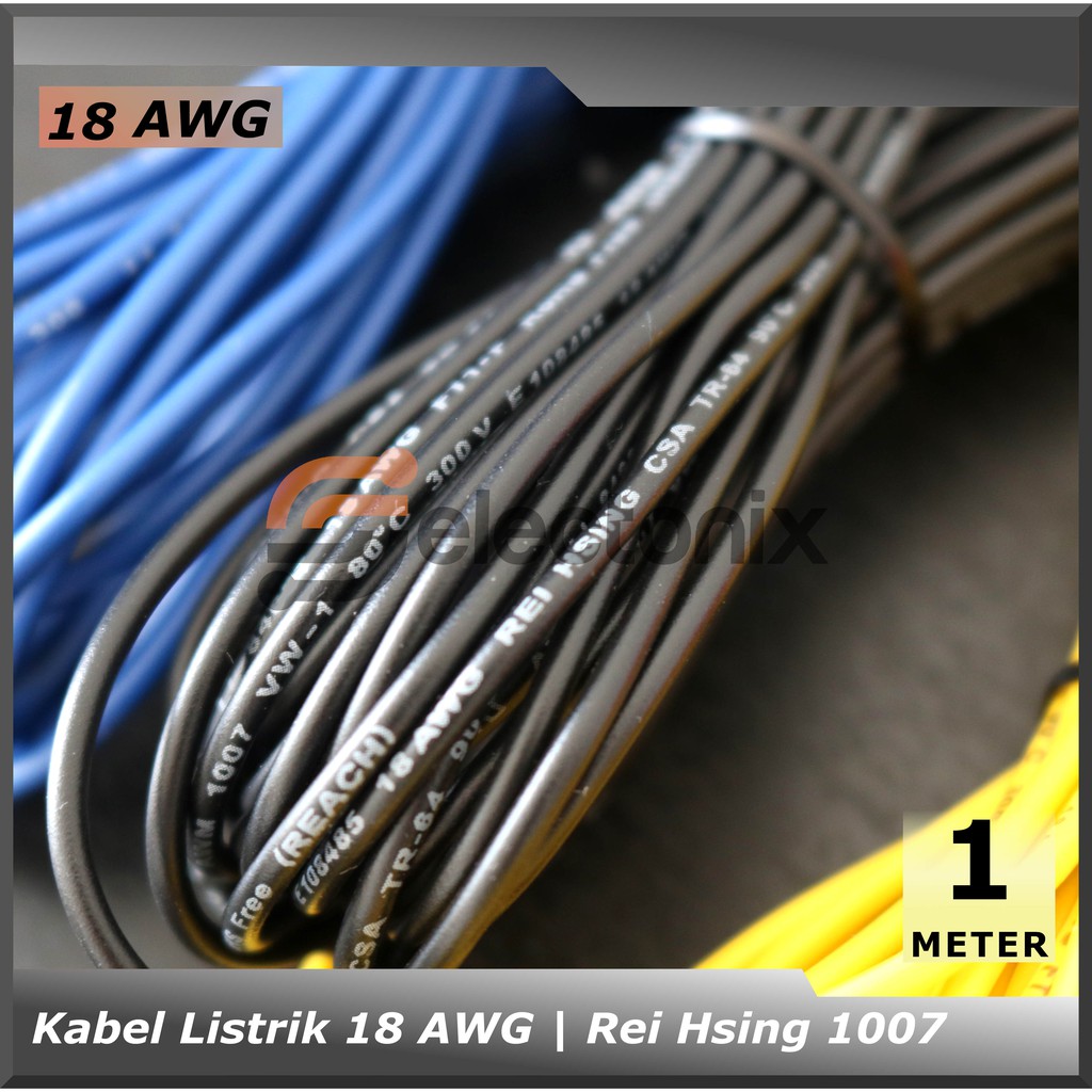 Kabel Listrik 18 AWG | ReiHsing UL1007 [1m]