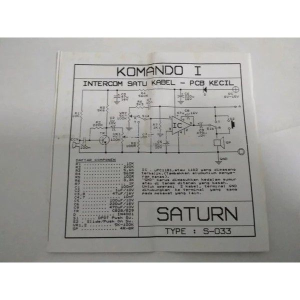 PCB Comando Int 1Kabel S-033