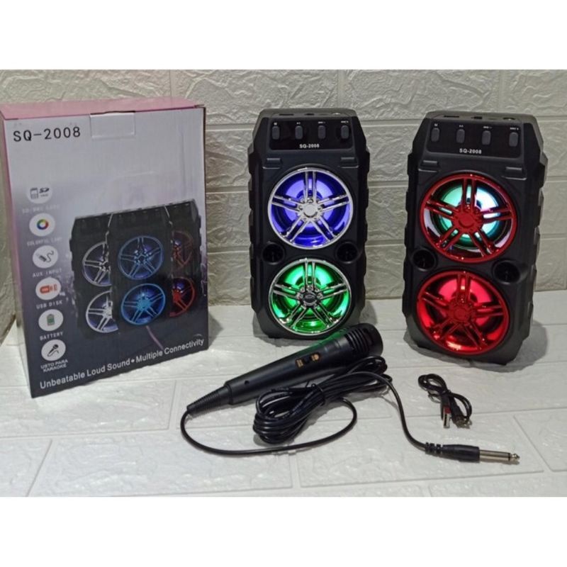 Speaker Bluetooth Box Super Bass SQ 2008 bonus MiC / XTM 2020 BONUS MIC