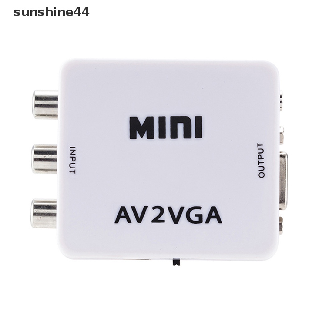 Sunshine Kotak Switch Konverter AV RCA Ke VGA HD 1080P Untuk TV