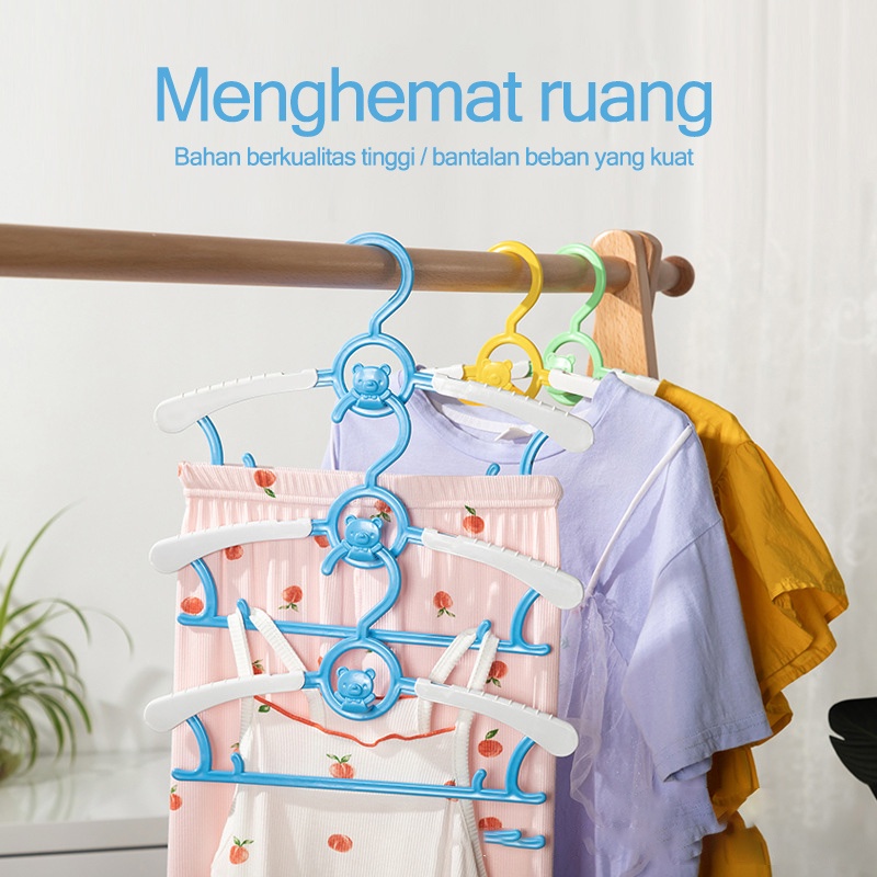 Gantungan baju/Hanger baju anak/Hanger baju/Beruang kartun/Hanger baju anak/Dapat dihubungkan (B289)