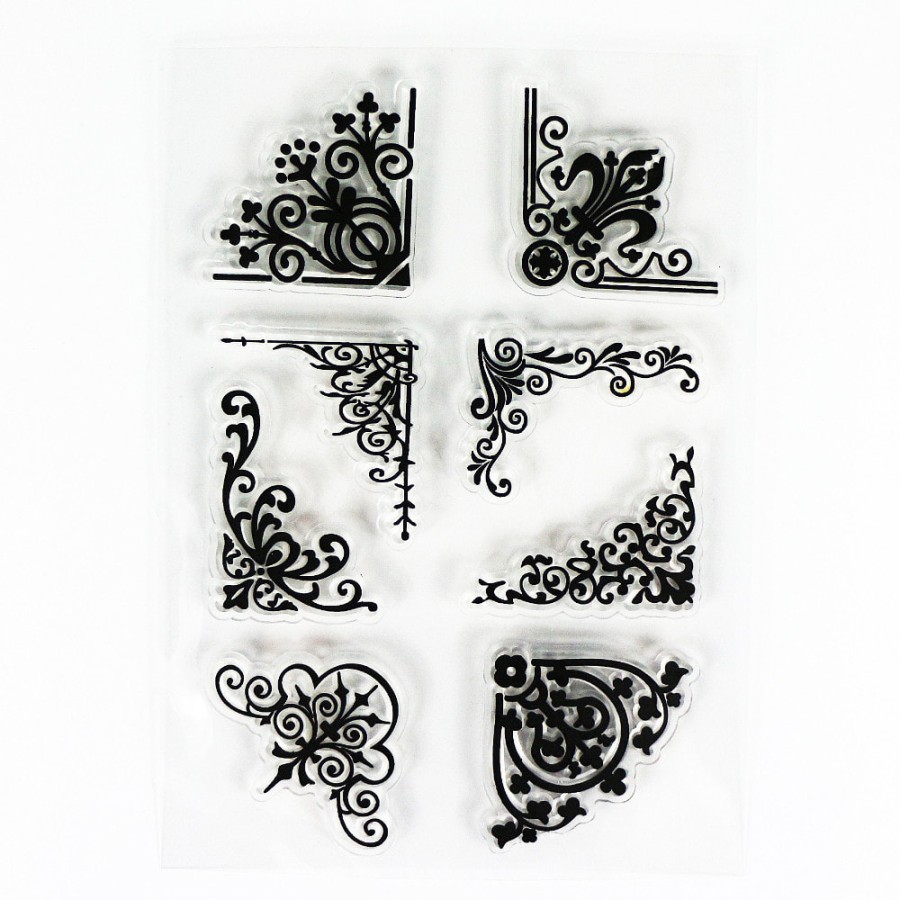 Clear Stamp (Stempel Transparan/Bening) - Corner Line Design