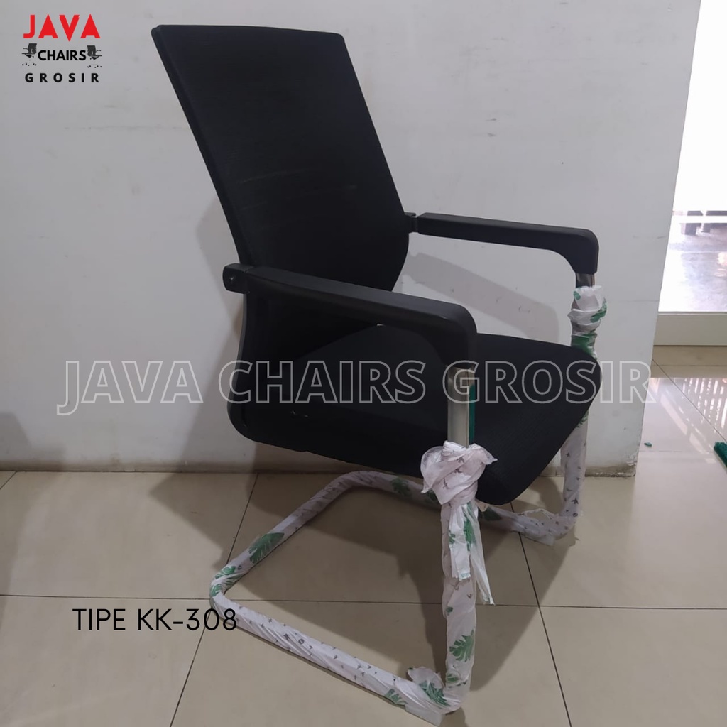 Jual Kursi Kantor Hadap Tanpa Roda Besi Jaring Kursi Rapat Meeting Kerja Staff Tamu Office Chair