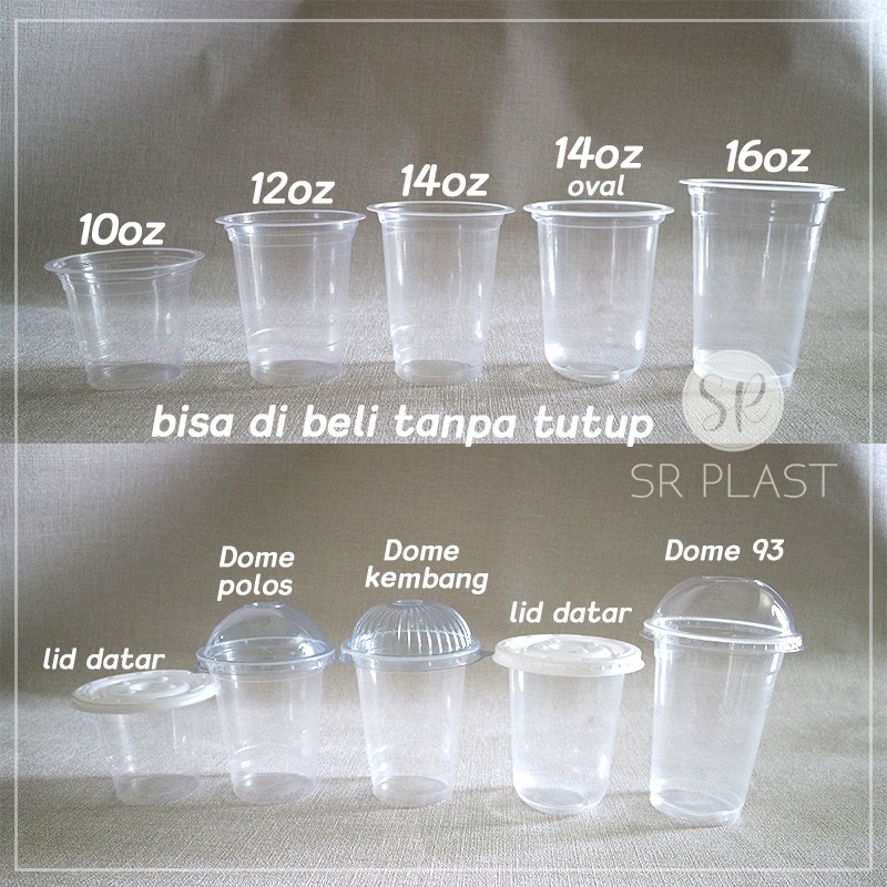 Jual Cup Gelas Plastik 12 Oz 14 Oz 14 Oval 16 Oz Premium Tebal Tanpa Tutup Pembelian 0827