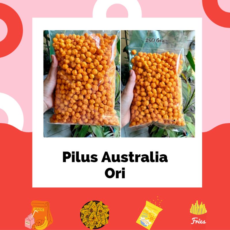 

Pilus Australia Original Pedas - Snack Jajanan Cemilan Kiloan