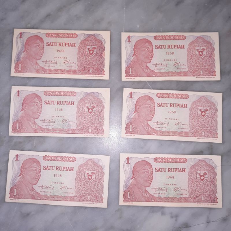 uang tahun 1968 1 satu rupiah