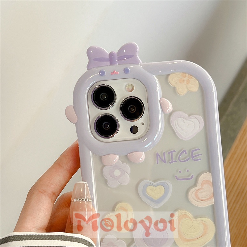 Soft Case Motif Hati Smiley Warna Ungu Untuk IPhone 11 7 Plus XR 8Plus 6 6S 12 13 Pro MAX X XS MAX SE 2020