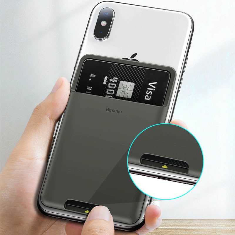 Baseus Sticky Card Holder Dompet Kartu Tempelan Perekat Pocket HP