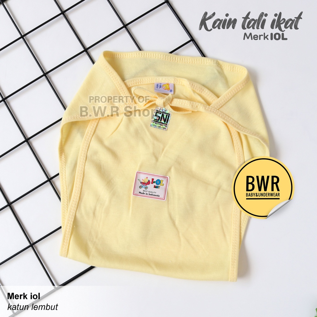 [ 3 pcs ] Popok IOL Warna Polos / Popok Kain Tali Ikat Bayi Newborn | Bwr