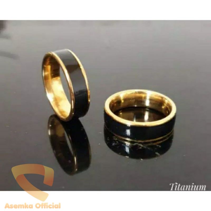 Cincin titanium asli model list gold anti karat