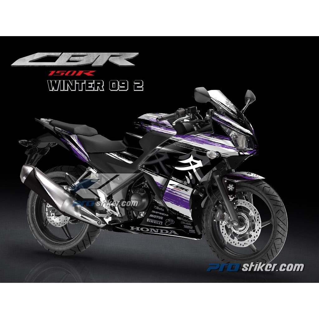 Decal Striping Honda CBR 150 R K45 Hitam Desain WINTER Racing Livery Full Body Sticker Cutting Shopee Indonesia