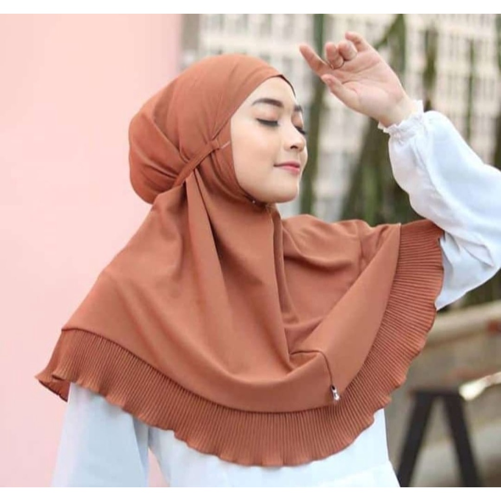 HIJAB OOTD (COD) bergo/bergo plisket/bergo tali rempel murah