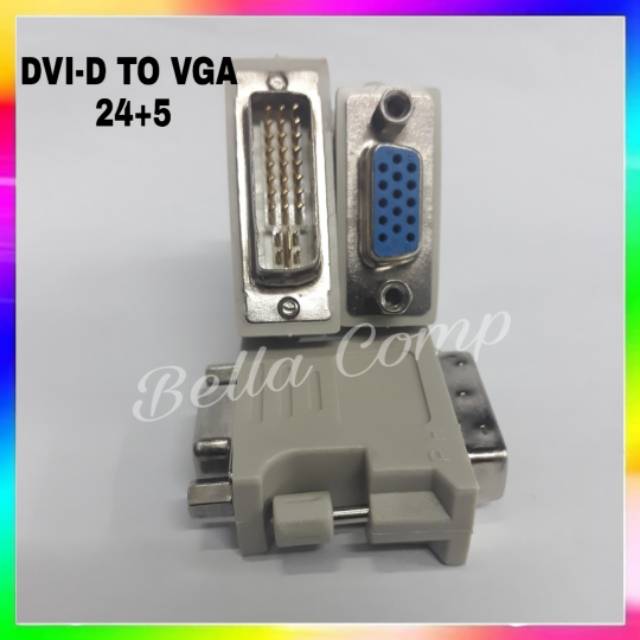 Adapter,gender,Converter DVI 24+5 Male to VGA Female,DVI-D TO VGA sambungan kabel DVI/ VGA ke PC