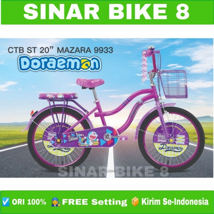 Sepeda Keranjang Anak Remaja Ukuran 20 Inch MAZARA 9933 Doraemon