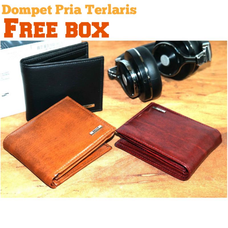 Dompet Pria Murah Berkualitas / Dompet Cowok Berkualitas Sekaligus Termurah Free Box logo Random