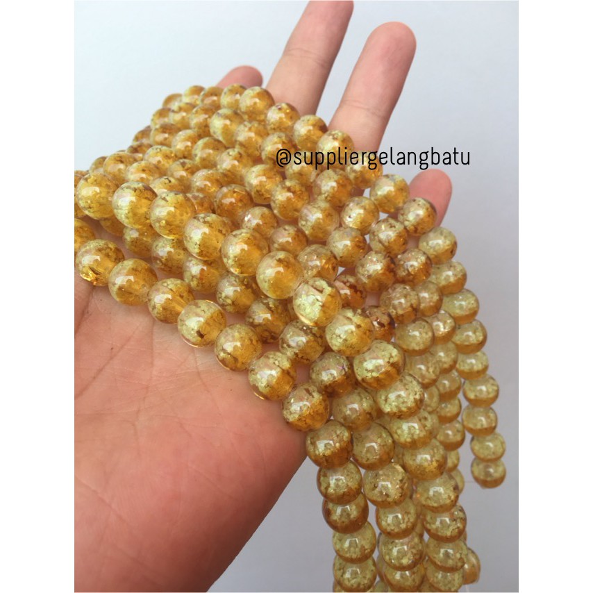 kristal GID YELLOW 10mm glow in the dark fosfor KUNING premium crystal aksesoris fashionita model