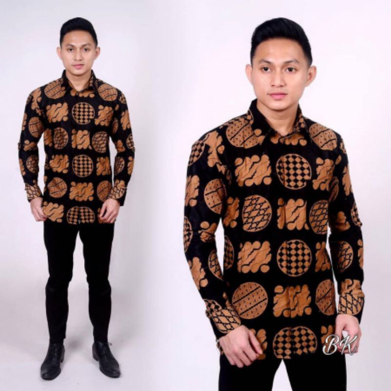 Kemeja batik lawasan coklat