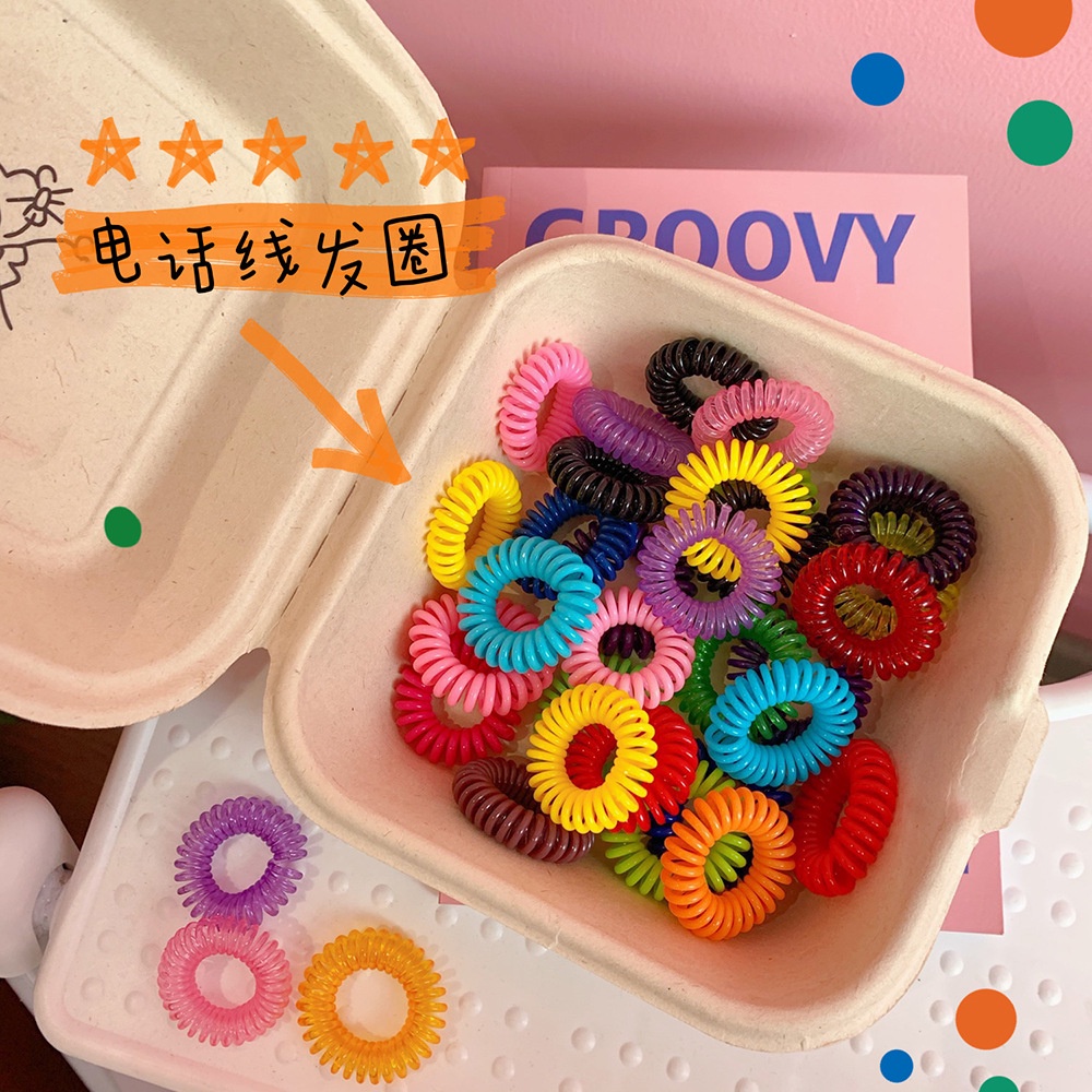 10pcs/set Random Color Macaron Circle Hair Tie Elastic Hair Rubber Bands Accessories