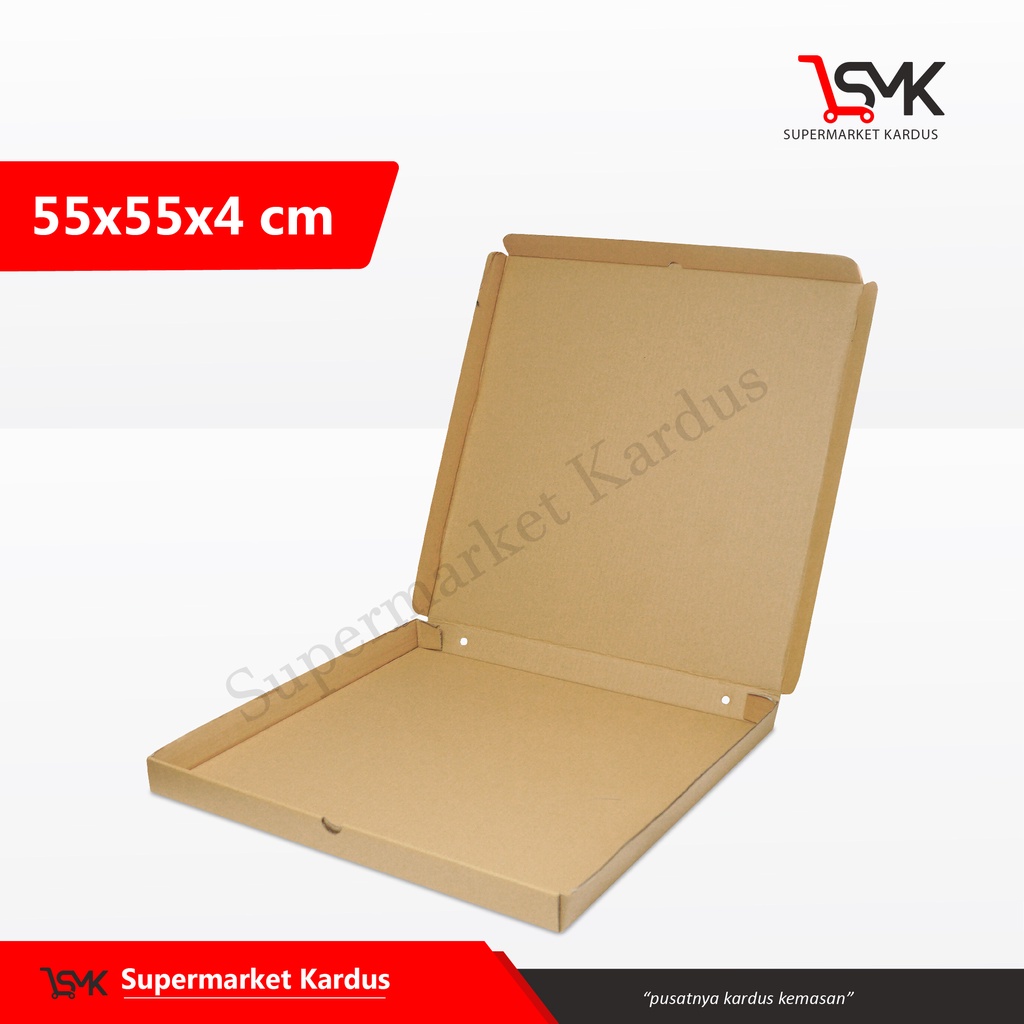 

Kardus Karton Pizza Besar 55x55x4 cm LS Karton/Polos/Pizza/Hampers