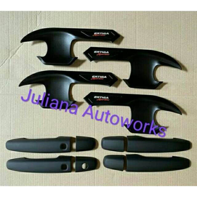 PAKET DOOR HANDLE COVER DAN MANGKOK OUTER HITAM DOFF ALL NEW ERTIGA