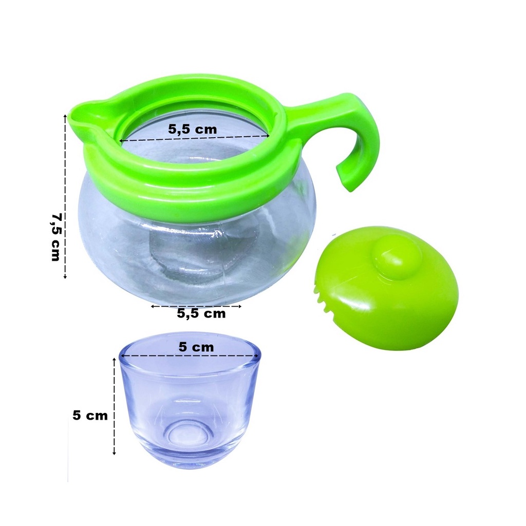 FM - Teko Mini set KOBUCHA tea set bahan Kaca isi 4 gelas mini dan 1 pitcher - 5 Pcs /Teko Kaca/Teko Set