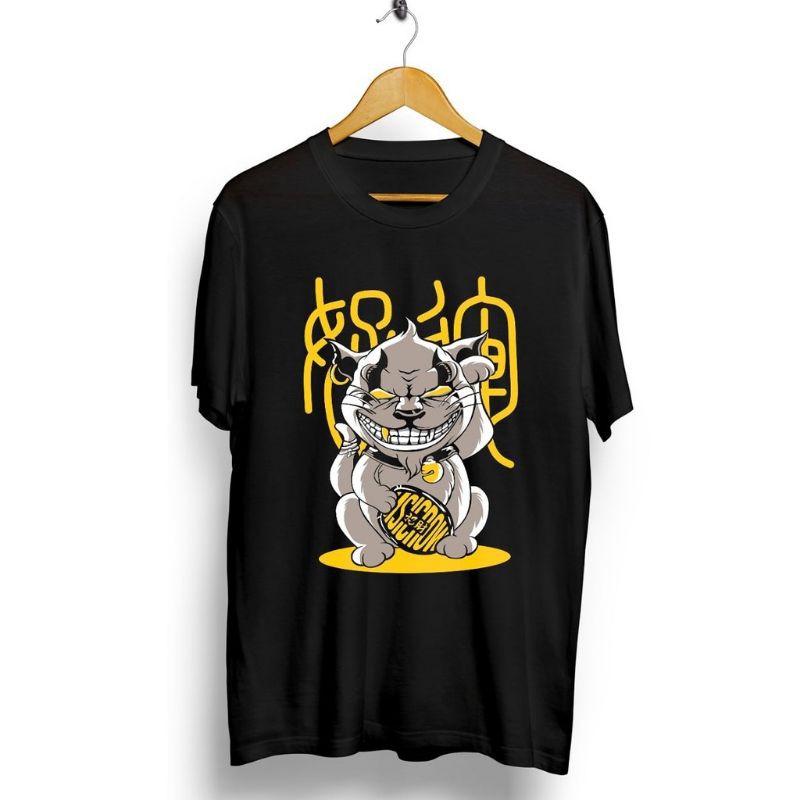 fourfashion - Kaos Pria Kaos Distro HOKY CAT Black CN788