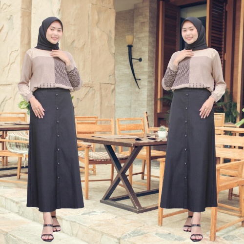 Bawahan Rok // Pakean Wanita // Rok Panjang // ROK Kancing CASUAL BUTTON SKIRT / ROK SPAN / MODEL KANCING KEKINIAN