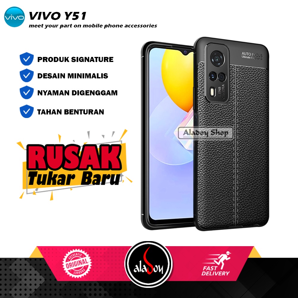 Case VIVO Y51 Ultra Slim Auto Focus Leather Premium Softcase