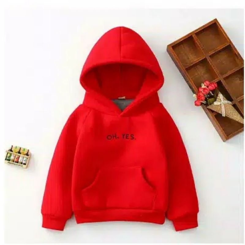 [BC] Sweater Hoodie Anak OH YES Sweater Fleece Baju Anak Kekinian Murah Unisex jaket anak