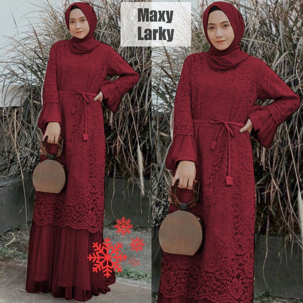 GAMIS MAXI LARKY / BRUKAT KOMBY TILE / TERLARIS / SIZE S-M , L , XL , XXL