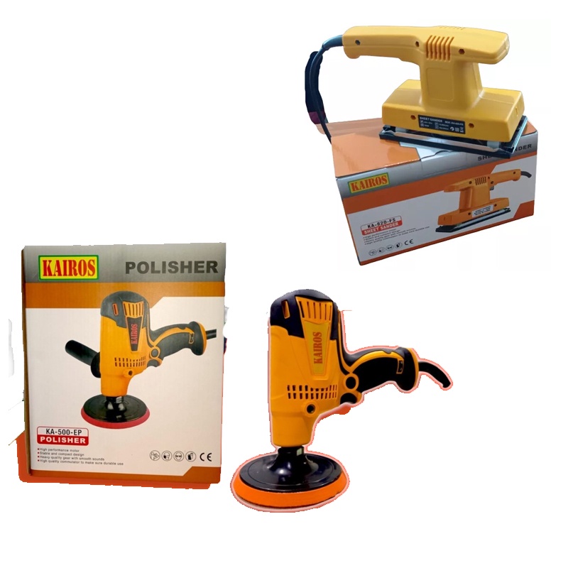 TERLARIS !!! PAKET  MESIN POLES KAIROS MESIN POLISHER 5 INCHI POLES DAN KAIROS Mesin Amplas/Ampelas Elektrik, Finishing Sande ,Belt Sander, Mesin Hampelas Mesin Amplas Belt/Sheet Sender Mesin Pengamplas Dan Penghalus KA-820-FS