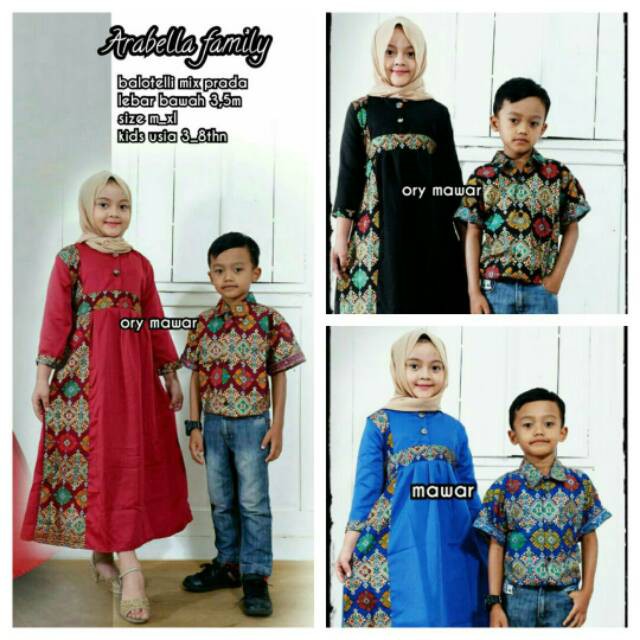 Baju anak batik anak gsmis anak kebaya anak Couple anak Muslim gamis grosir baju arabella family