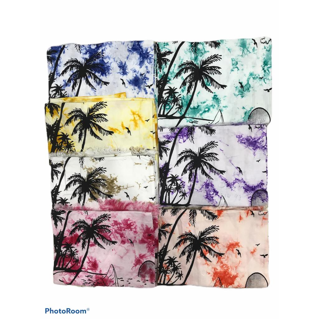 Baju Bali Gables Motif Pantai Dasar Putih