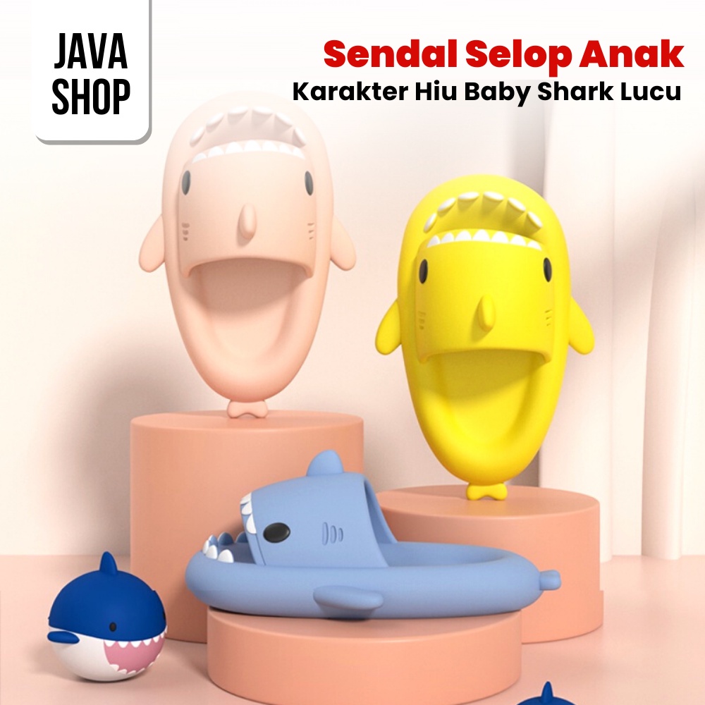 JAVASHOP Sendal Selop Anak Karakter Hiu Baby Shark Lucu