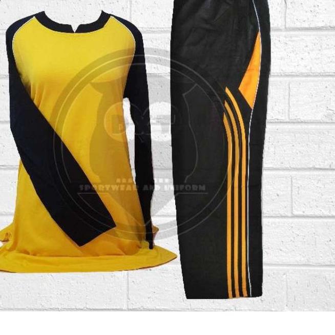 ♪ Setelan Olahraga Muslimah Tunik / Baju Senam Muslimah / Kaos Olahraga 1 Set Wanita ➫