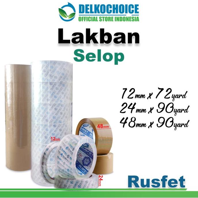 

(BISA COD) Lakban Isolasi RUSFET BENING COKLAT Solatip OPP Tape VARIAN / SELOP BERKUALITAS Kode 1306