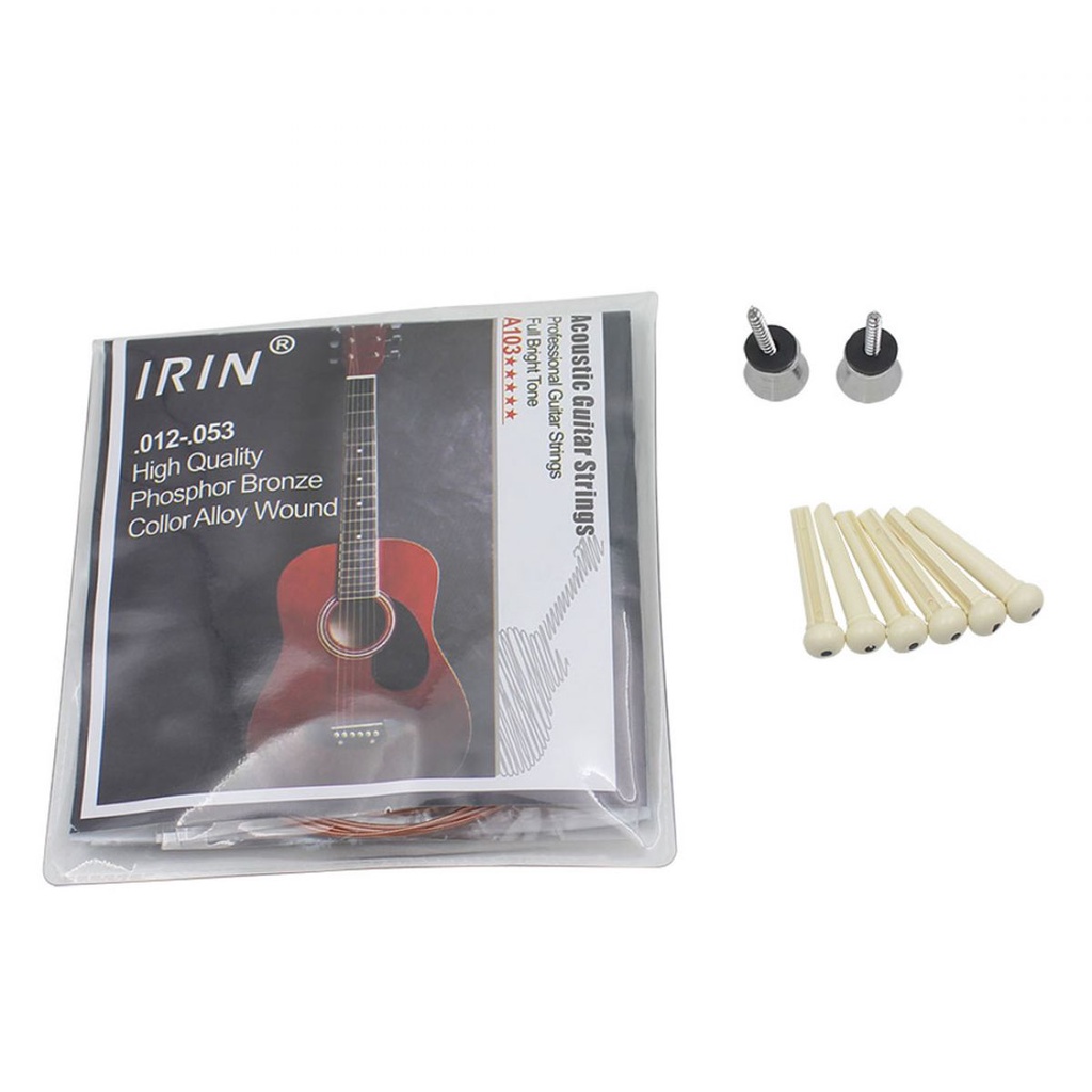 6pcs Paku Senar Gitar + 2pcs Pin Pengunci Strap Sekrup Pegs + Paku