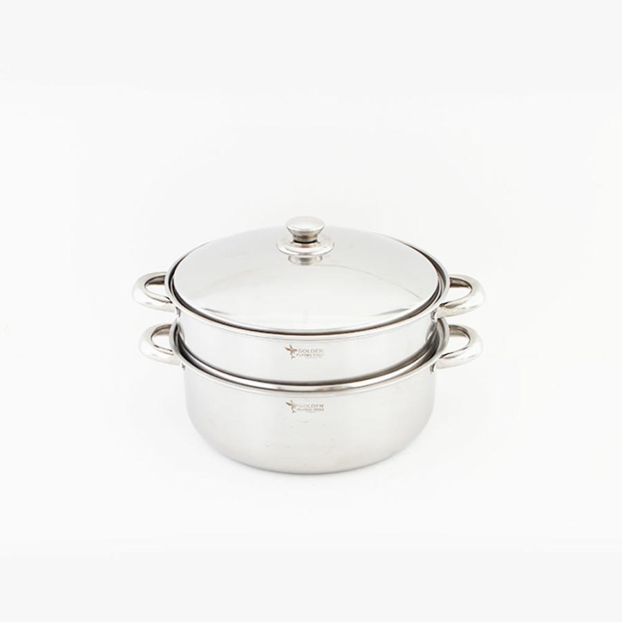 Panci Susun Stainless 2 susun 26 cm Golden Flying Fish Steamer Set