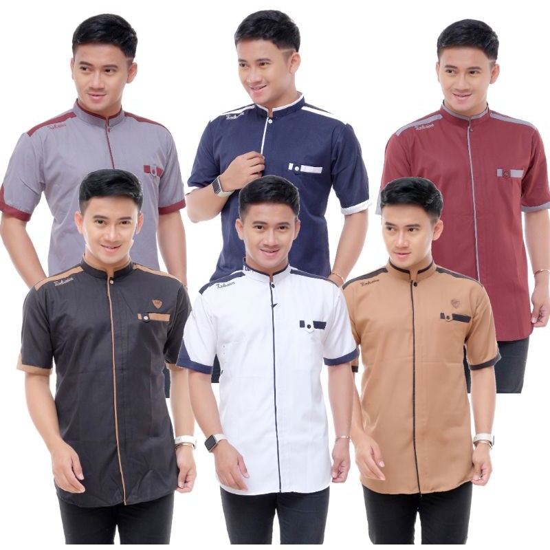 Baju Koko Kurta Dewasa Lengan Pendek Material Catton  Adem Serap Keringat