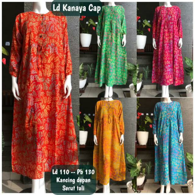 Longdress Kanaya Cap Baju Gamis Fashion Wanita Ecer Grosir Solo Termurah Baju Tidur Adem  Busui