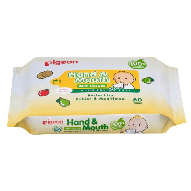 Pigeon Hand &amp; Mouth Wet Tissue Tisu Basah 60 Sheets