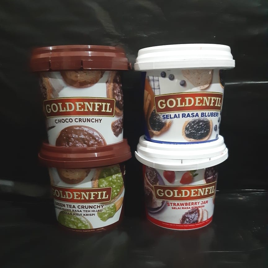 

Goldenfil Choco Chrunchy / Greentea Chrunchy / Selai Blueberry / Selai Strawbery (kemasan 1kg)